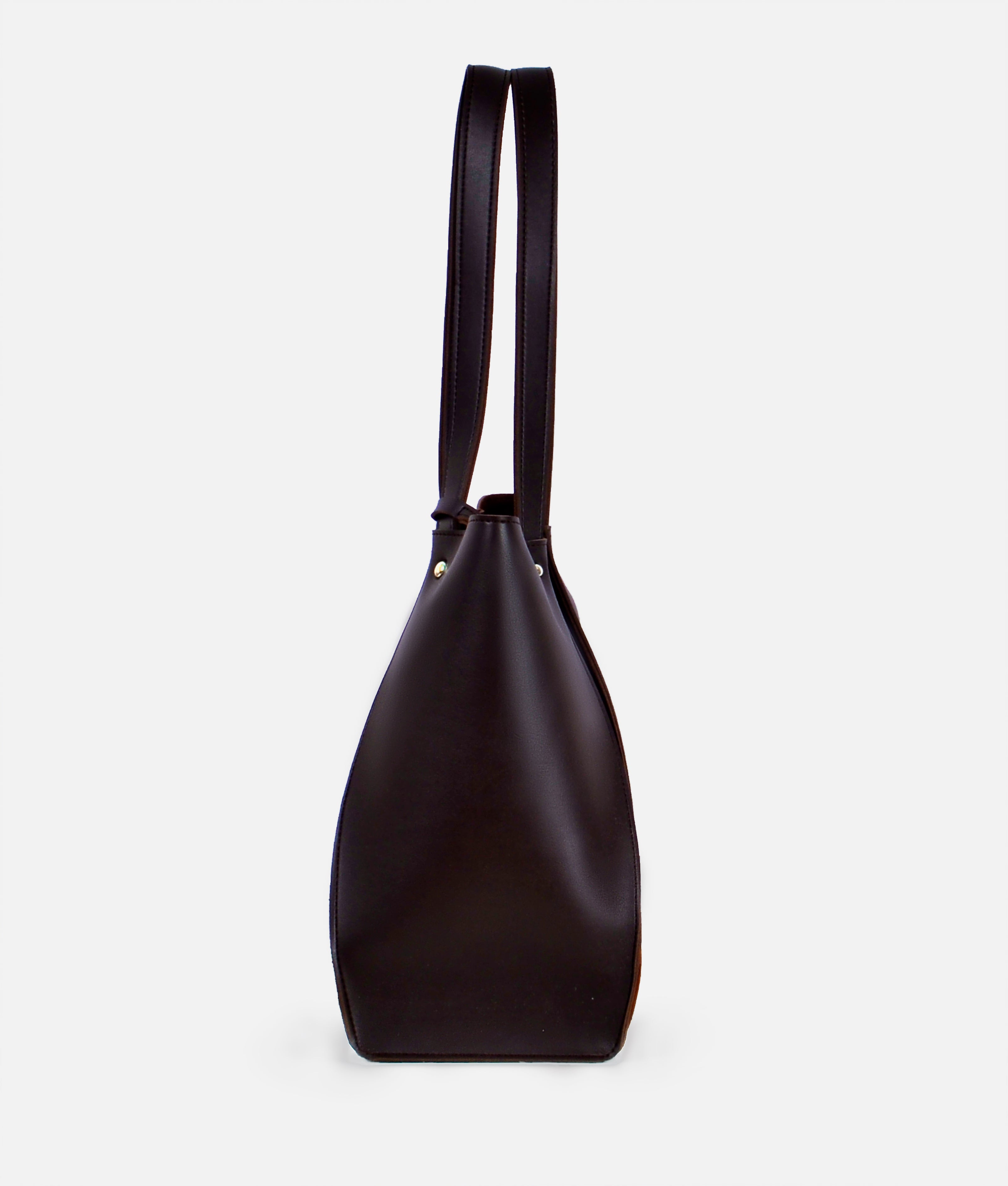 LumaVex - Dark brown suede shopping tote bag