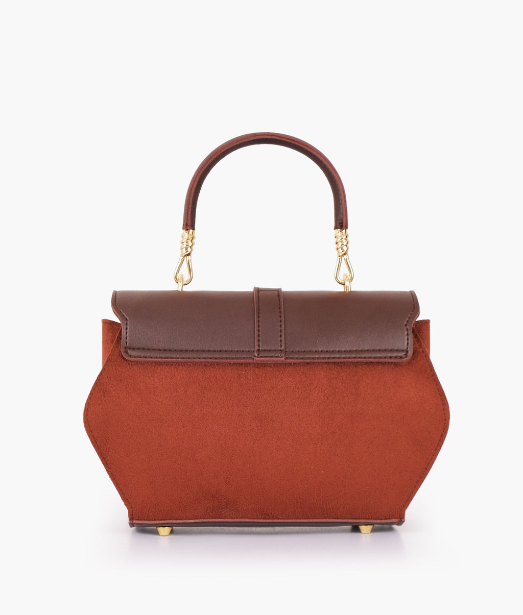 LumaVex - Dark brown top-handle hexagon bag