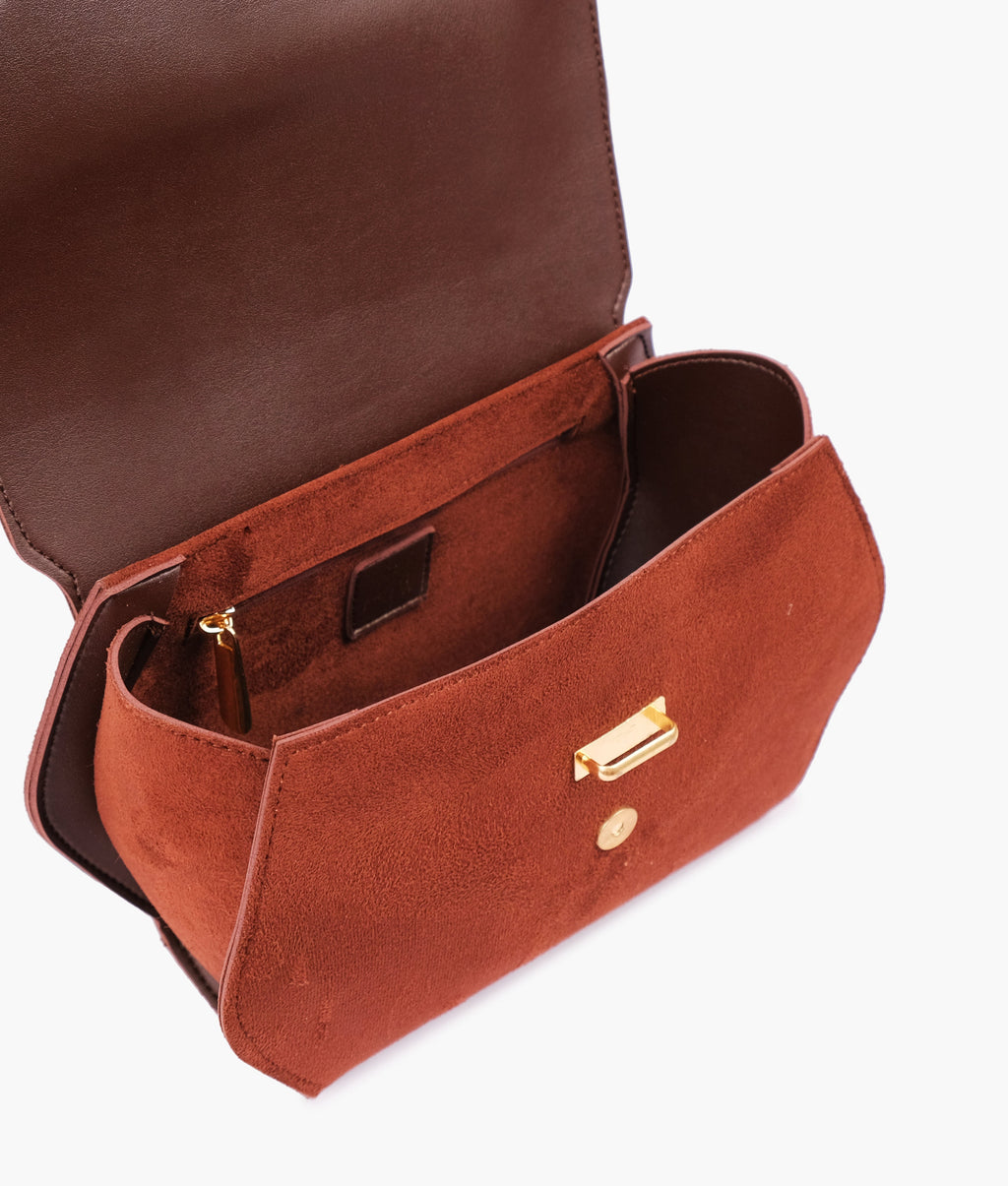 LumaVex - Dark brown top-handle hexagon bag