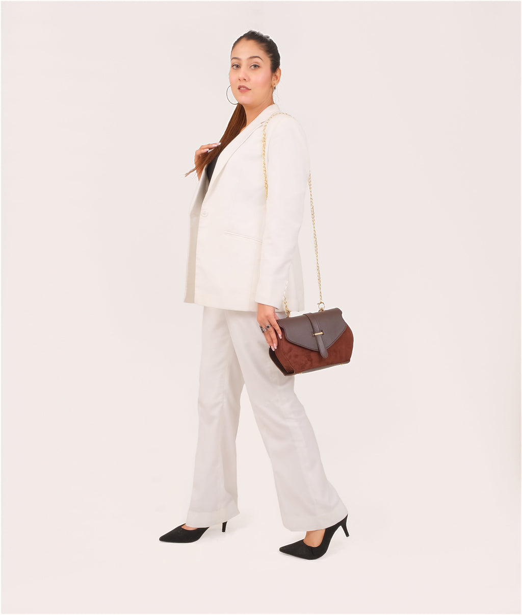 LumaVex - Dark brown top-handle hexagon bag