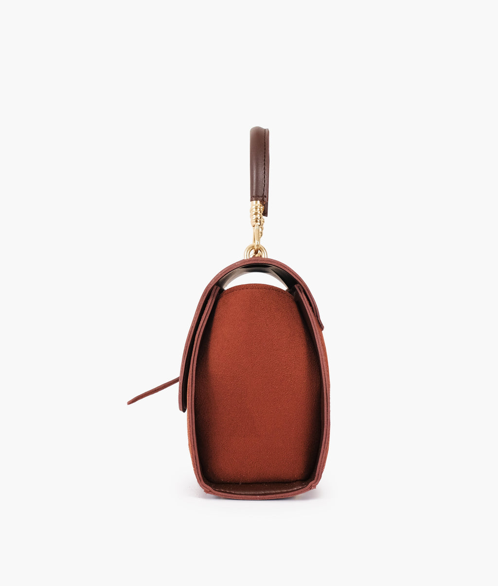 LumaVex - Dark brown top-handle hexagon bag