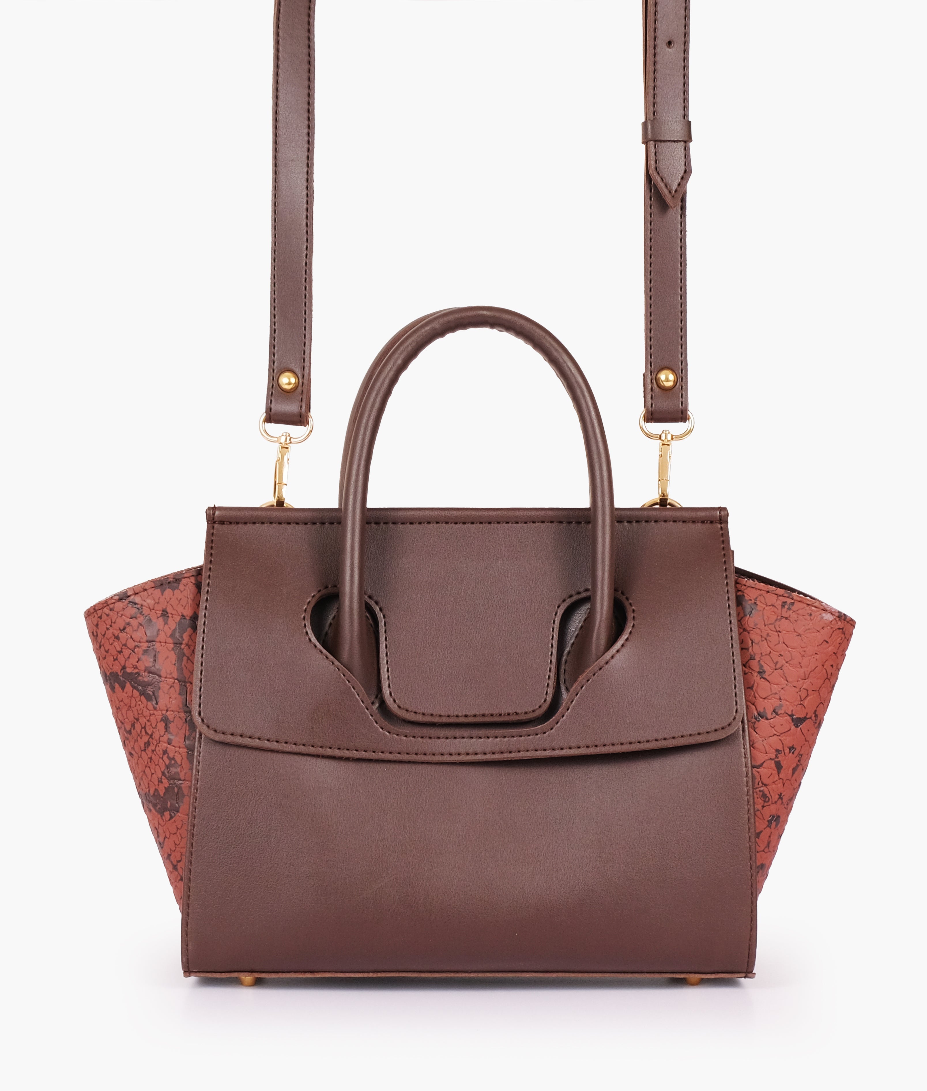 LumaVex - Dark brown trapeze handbag