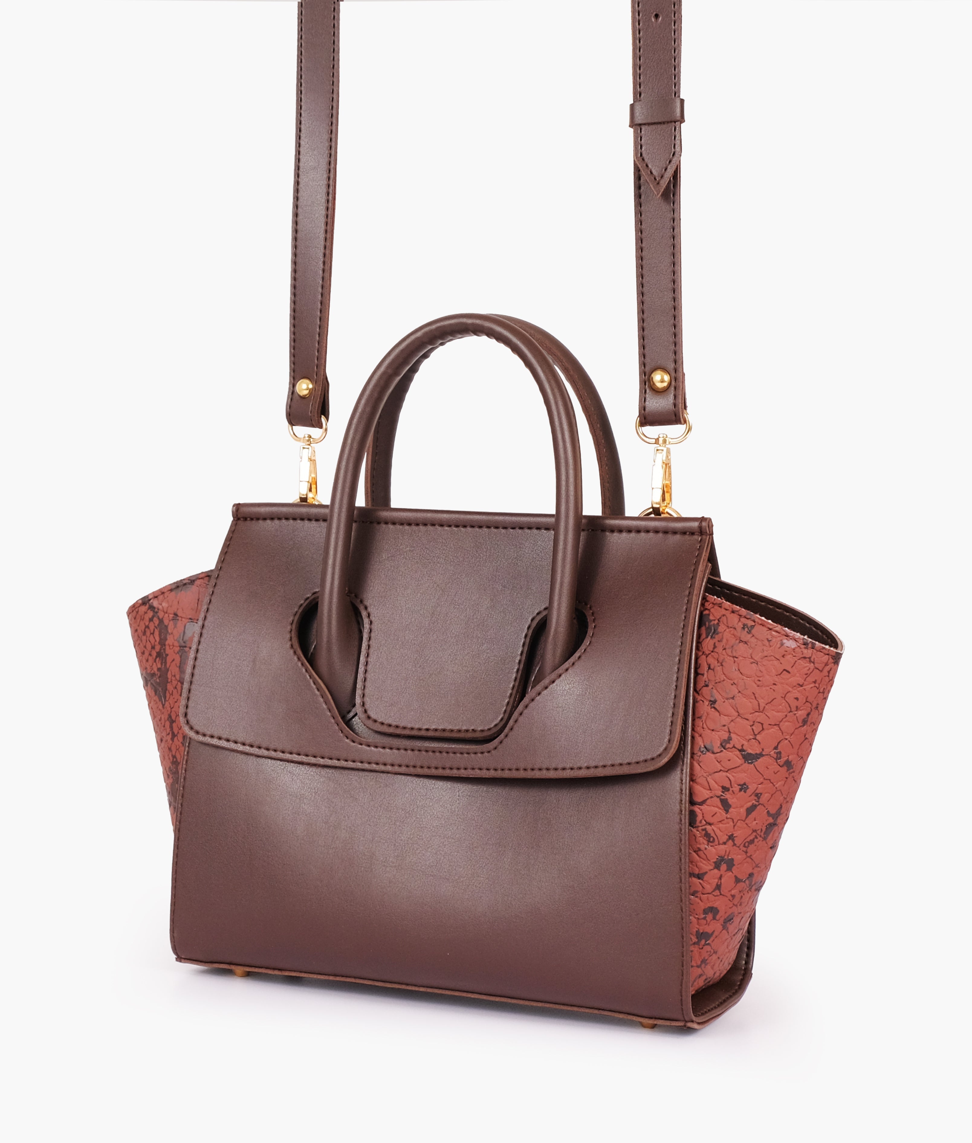 LumaVex - Dark brown trapeze handbag