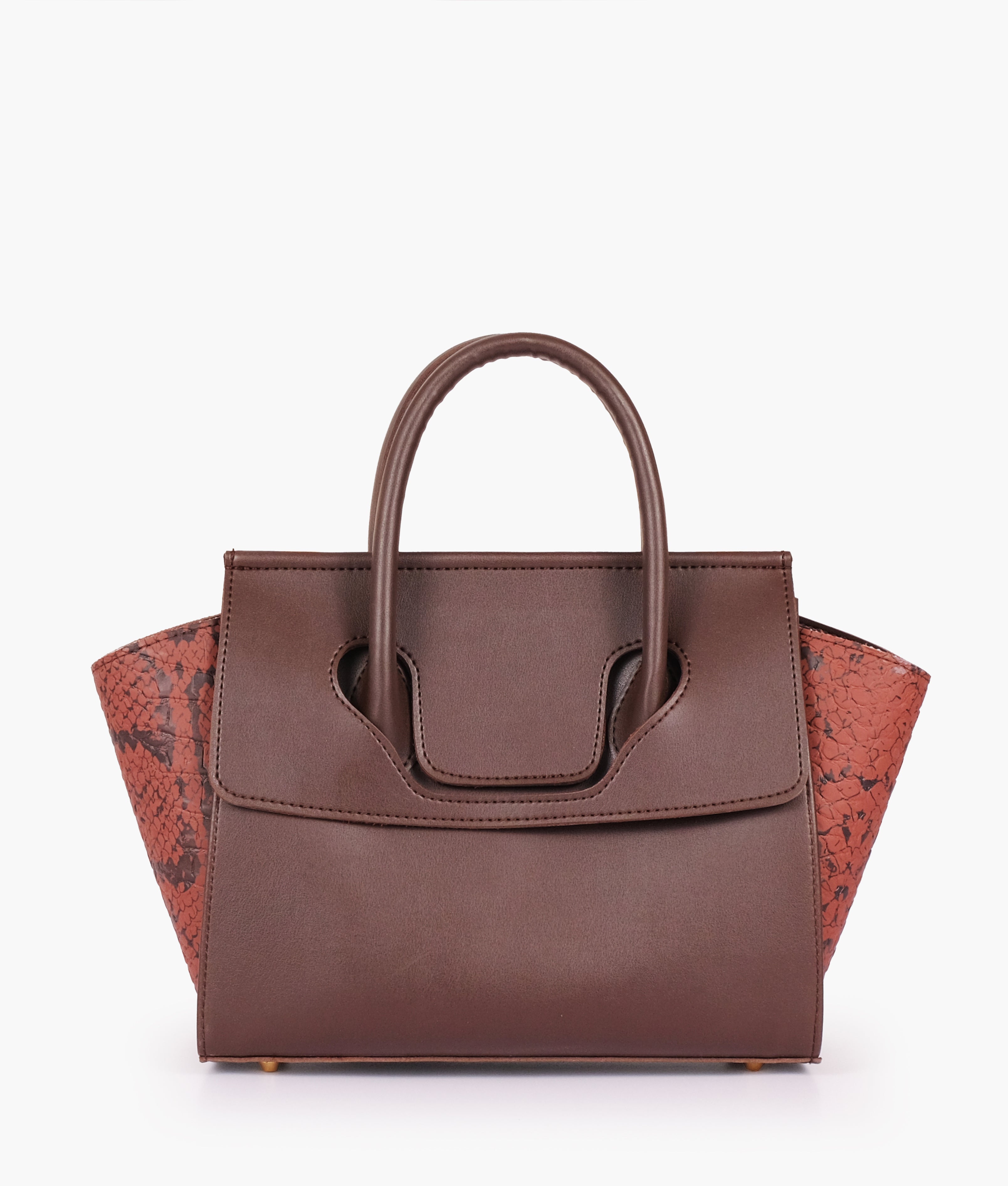 LumaVex - Dark brown trapeze handbag