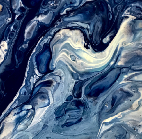 LumaVex - Navy marble clutch