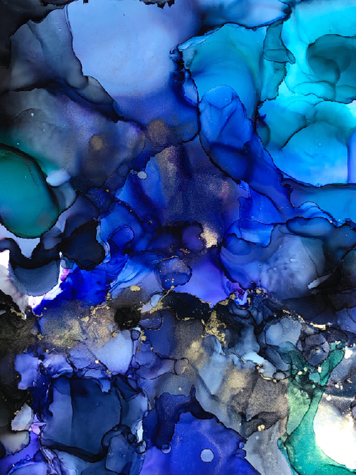 LumaVex - Blue Deep Alcohol Ink Art