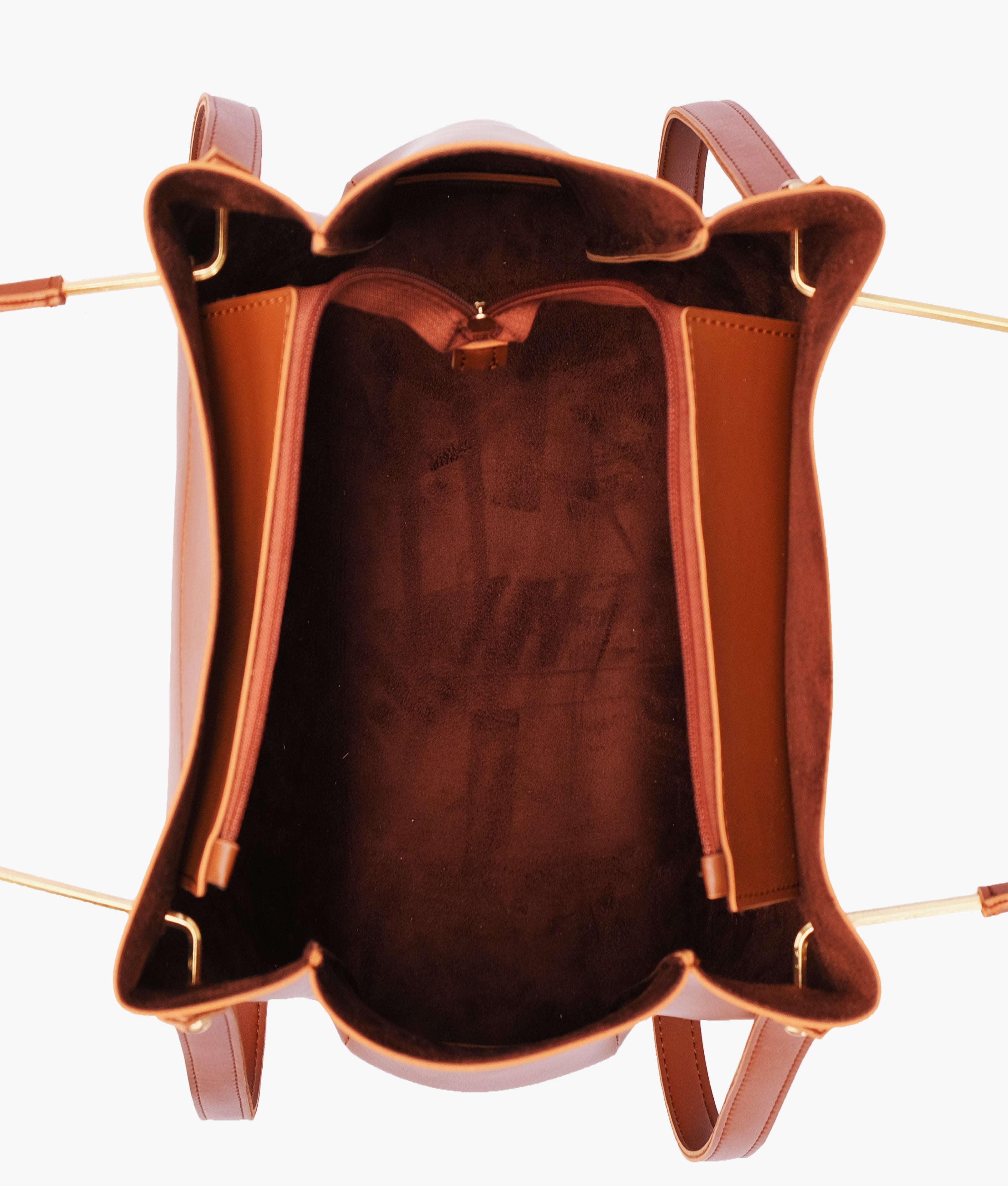 LumaVex - Brown metal handle tote bag