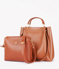 LumaVex - Brown metal handle tote bag