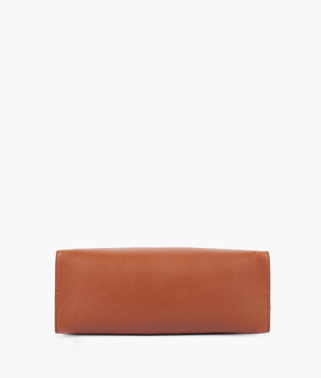 LumaVex - Brown zipper shoulder bag with long handle