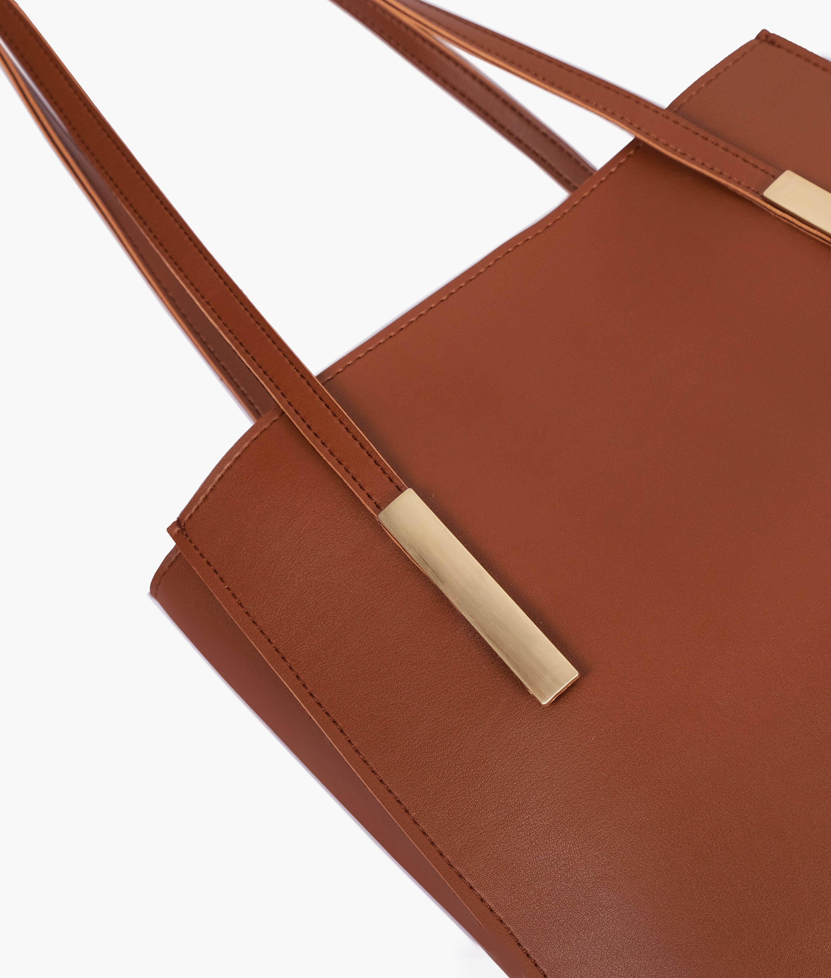 LumaVex - Brown zipper shoulder bag with long handle