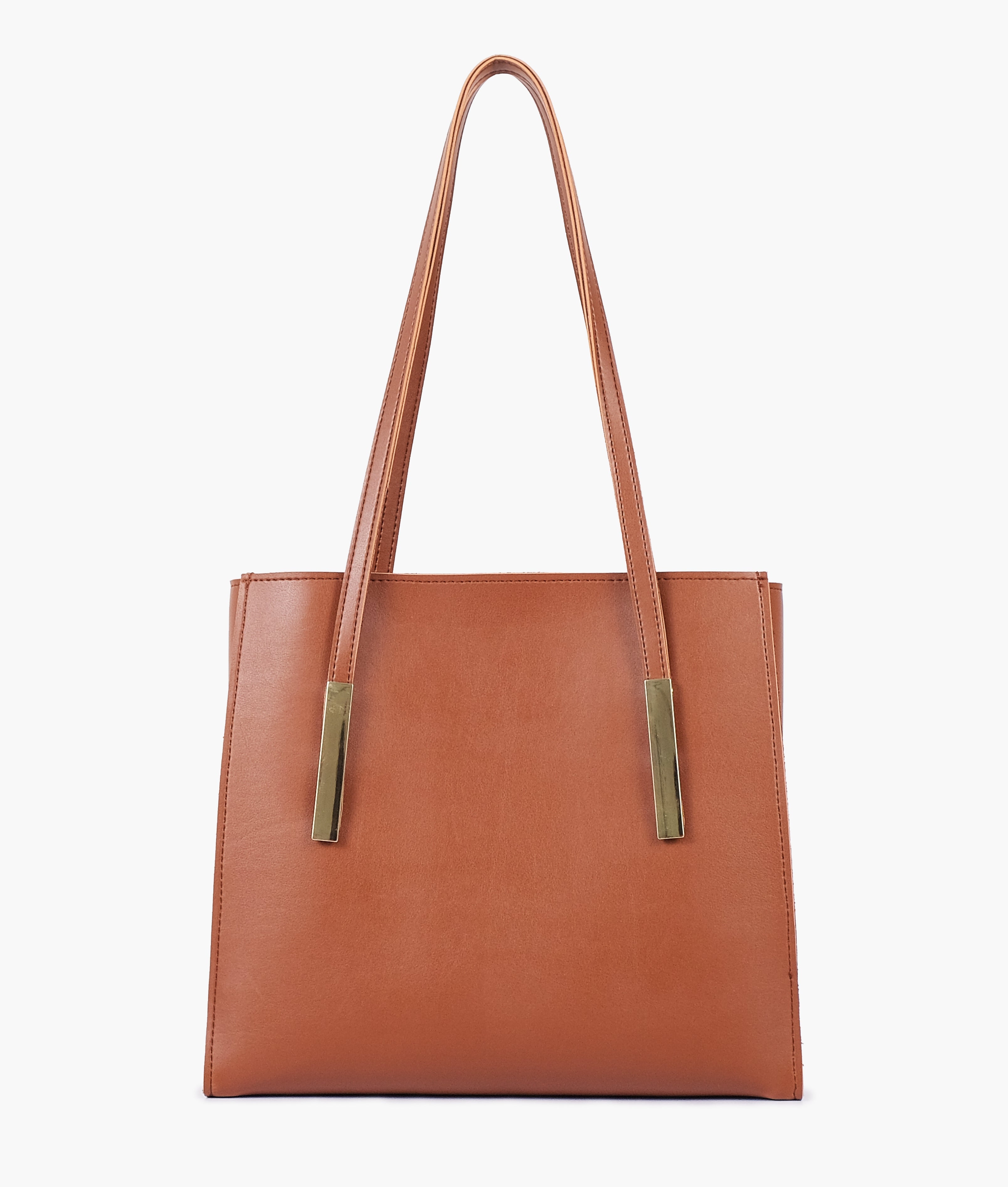 LumaVex - Brown zipper shoulder bag with long handle