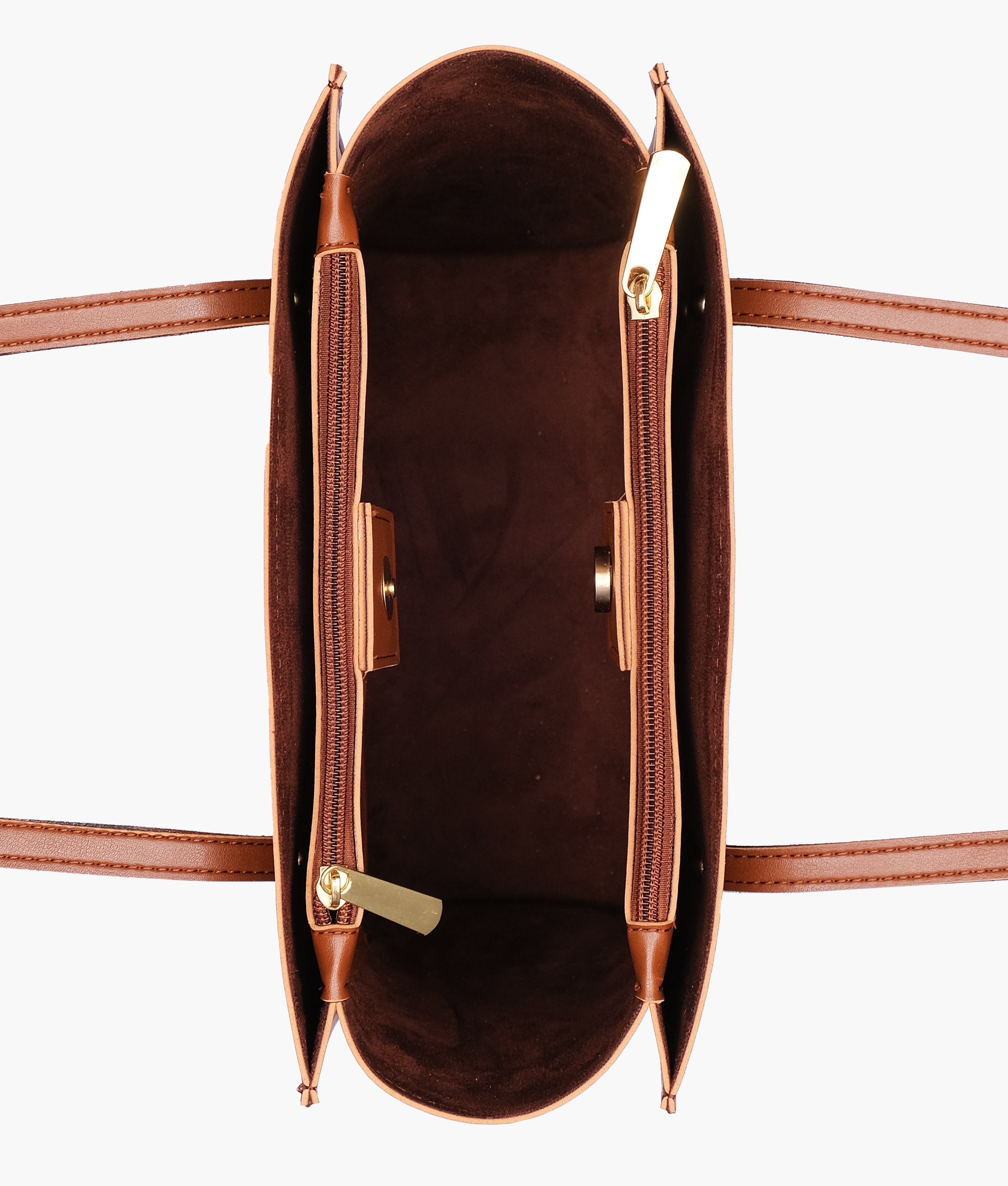 LumaVex - Brown zipper shoulder bag with long handle