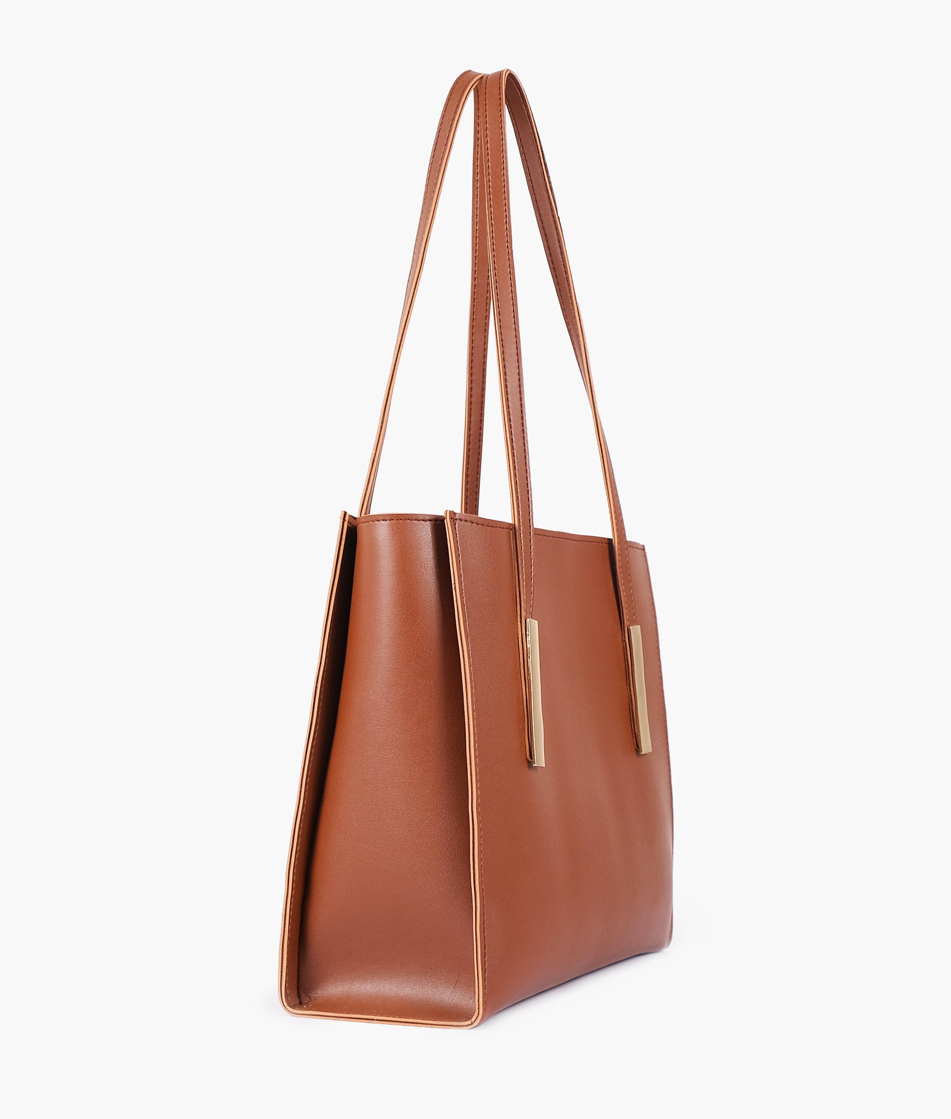 LumaVex - Brown zipper shoulder bag with long handle
