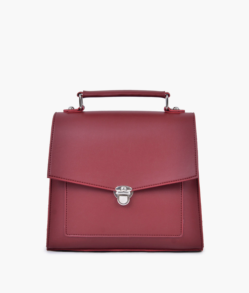 LumaVex - Maroon push-lock messenger bag