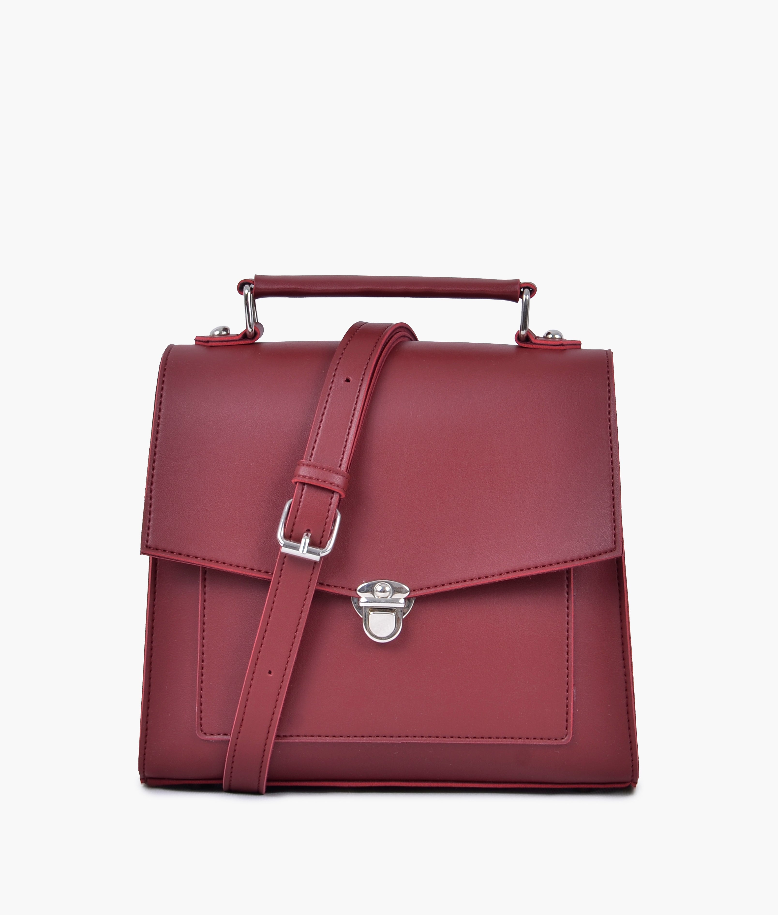LumaVex - Maroon push-lock messenger bag