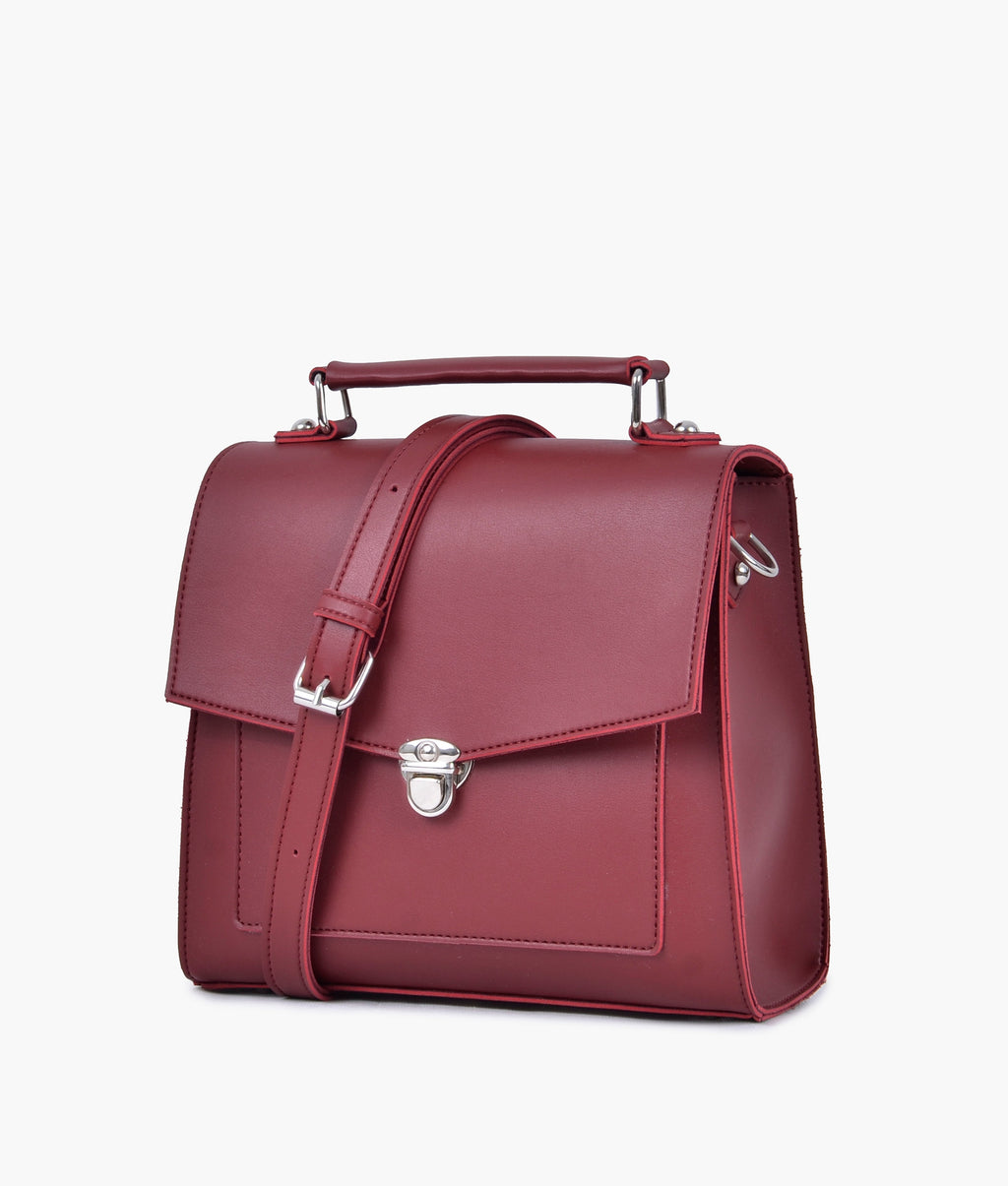 LumaVex - Maroon push-lock messenger bag