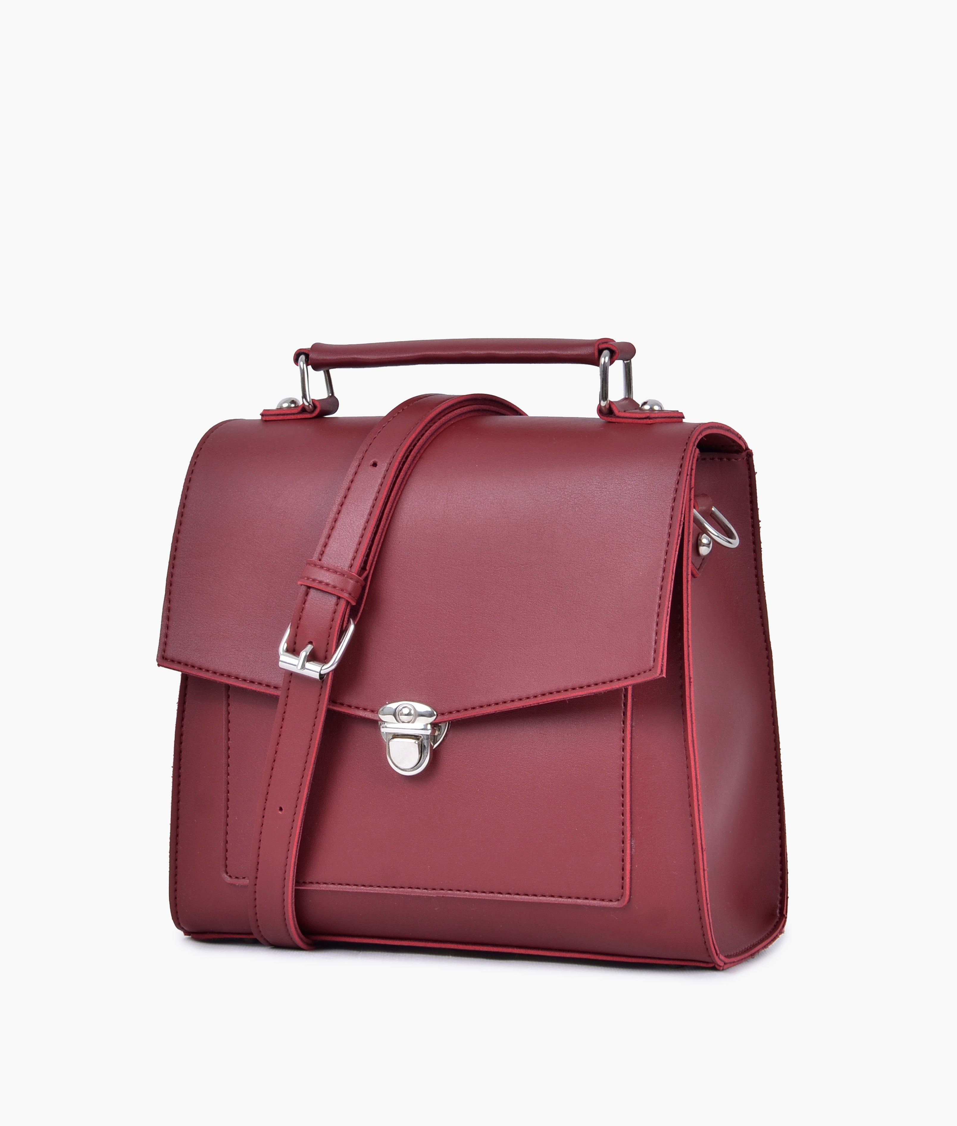 LumaVex - Maroon push-lock messenger bag