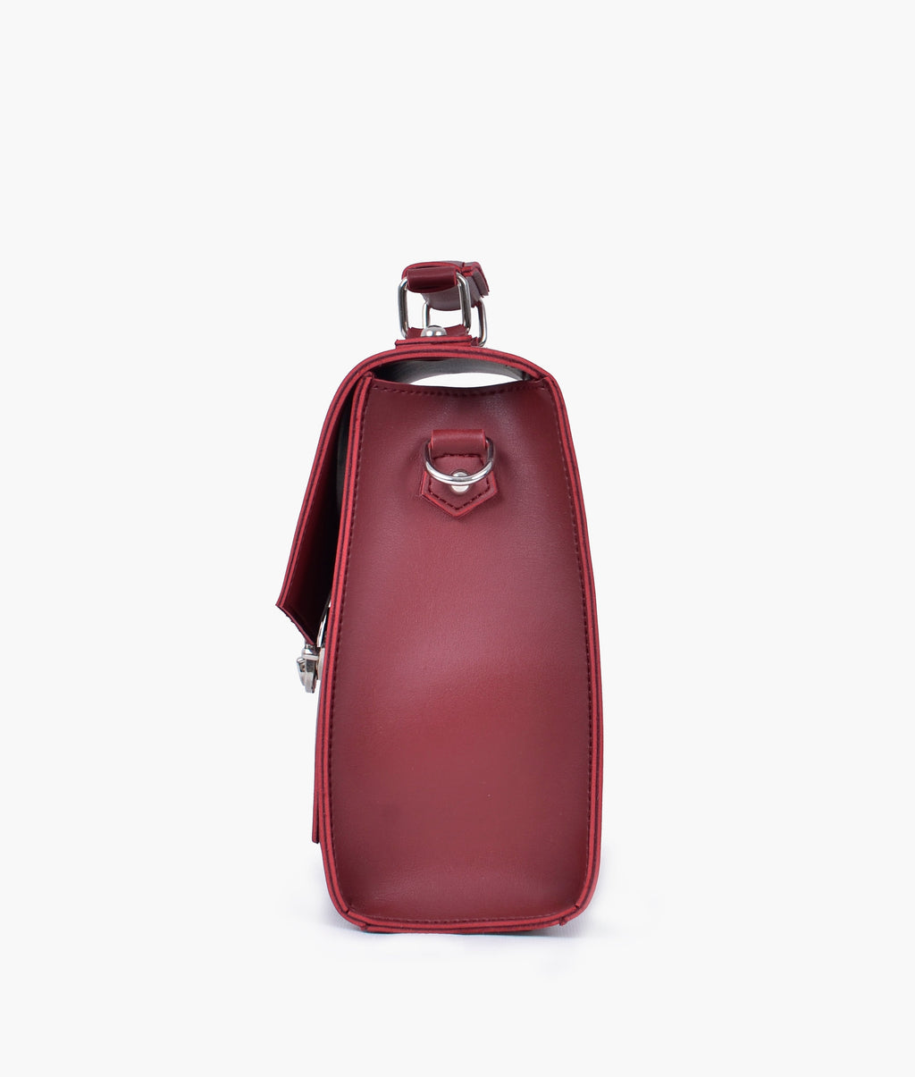 LumaVex - Maroon push-lock messenger bag