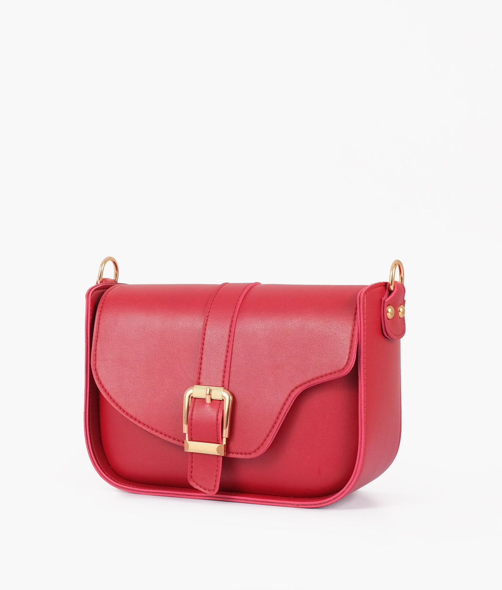 LumaVex - Maroon saddle buckle bag