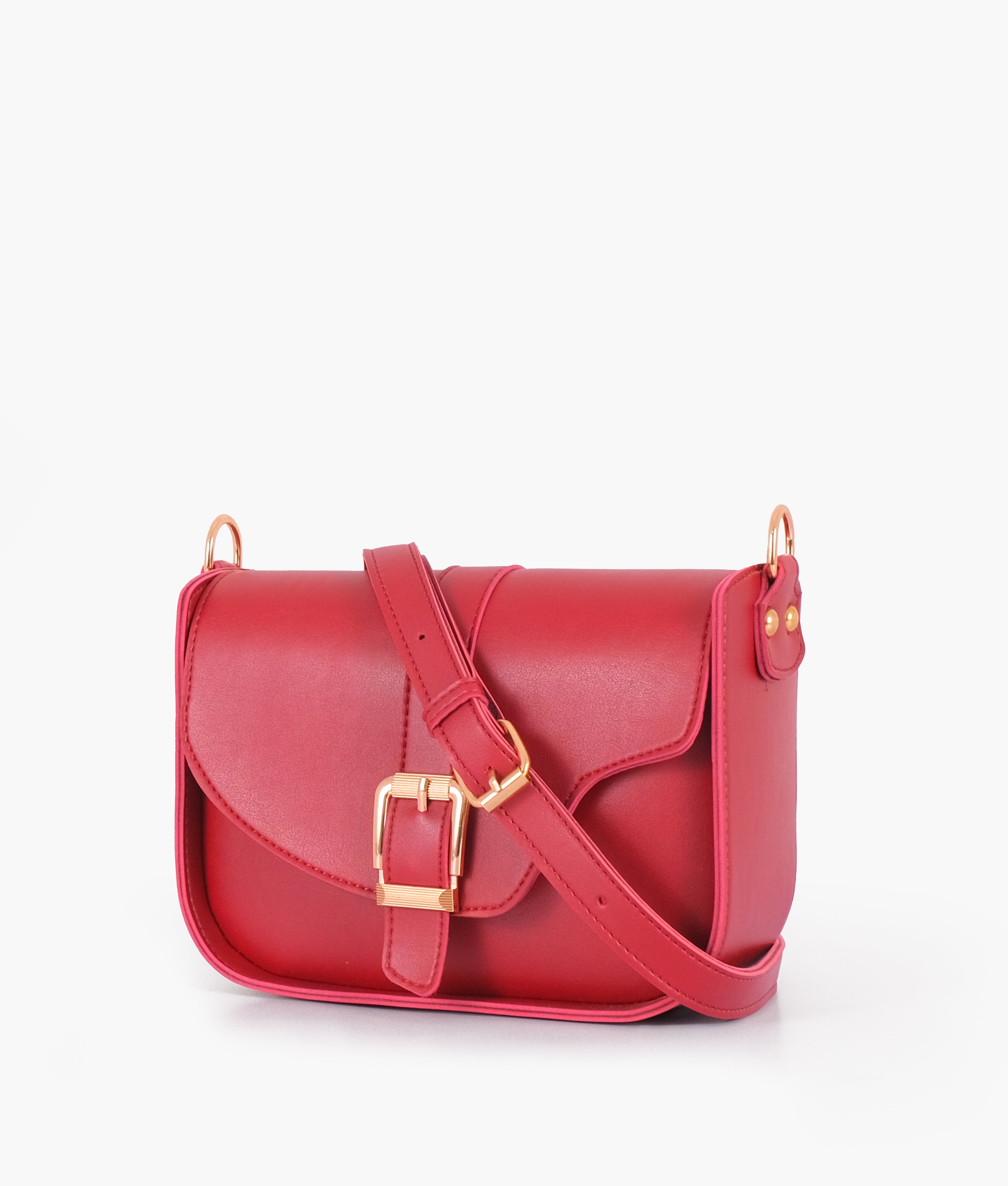 LumaVex - Maroon saddle buckle bag