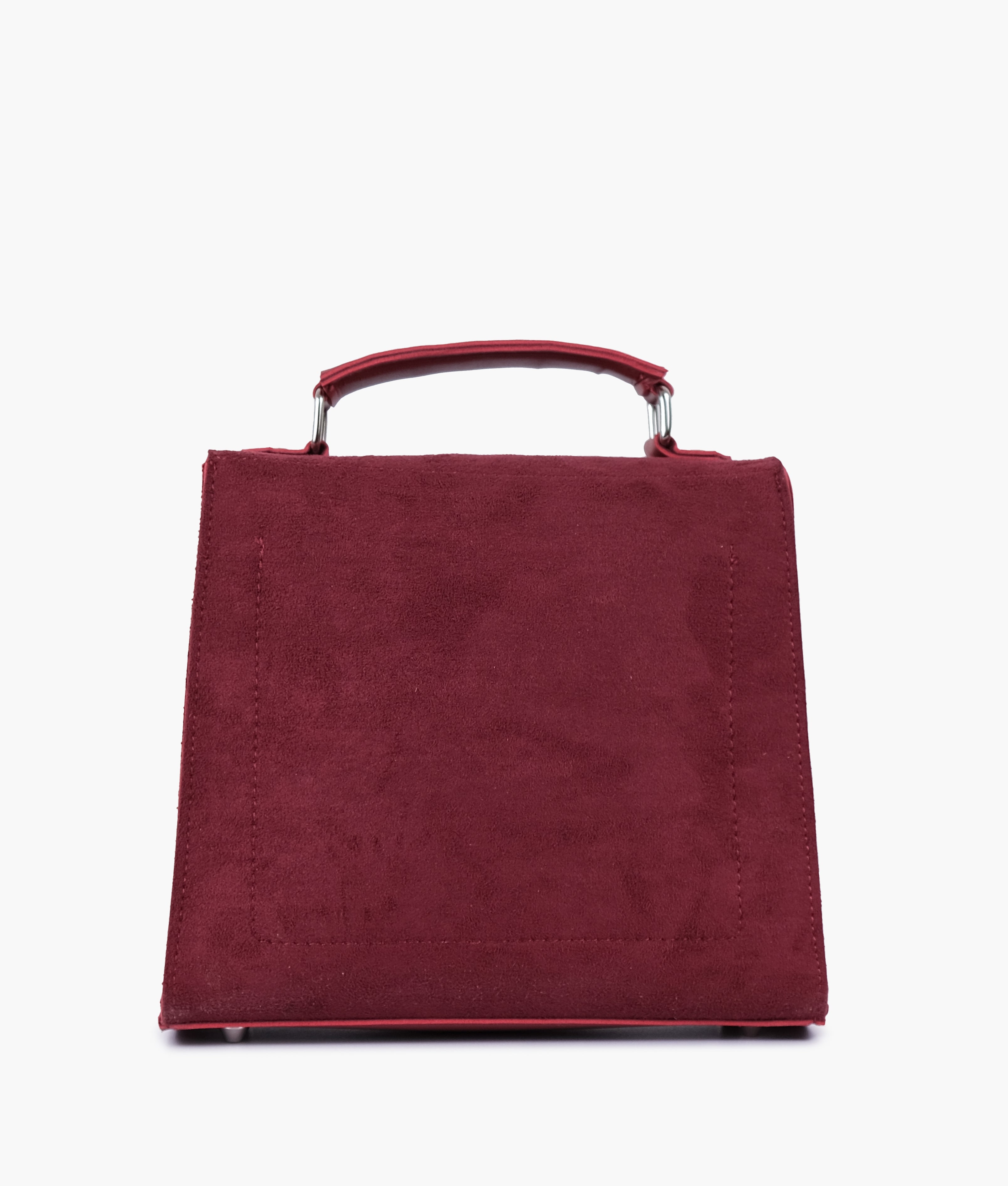 LumaVex - Maroon suede push-lock messenger bag