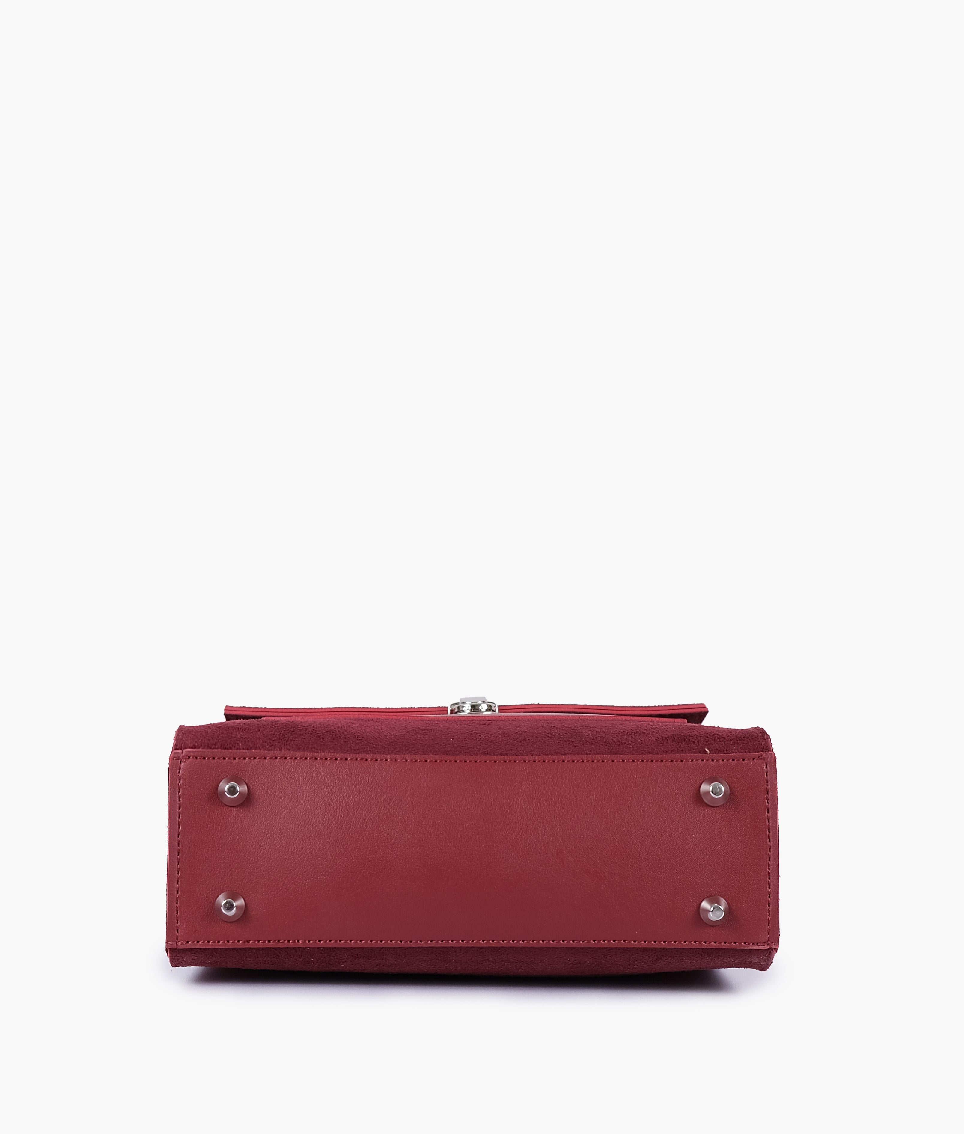 LumaVex - Maroon suede push-lock messenger bag