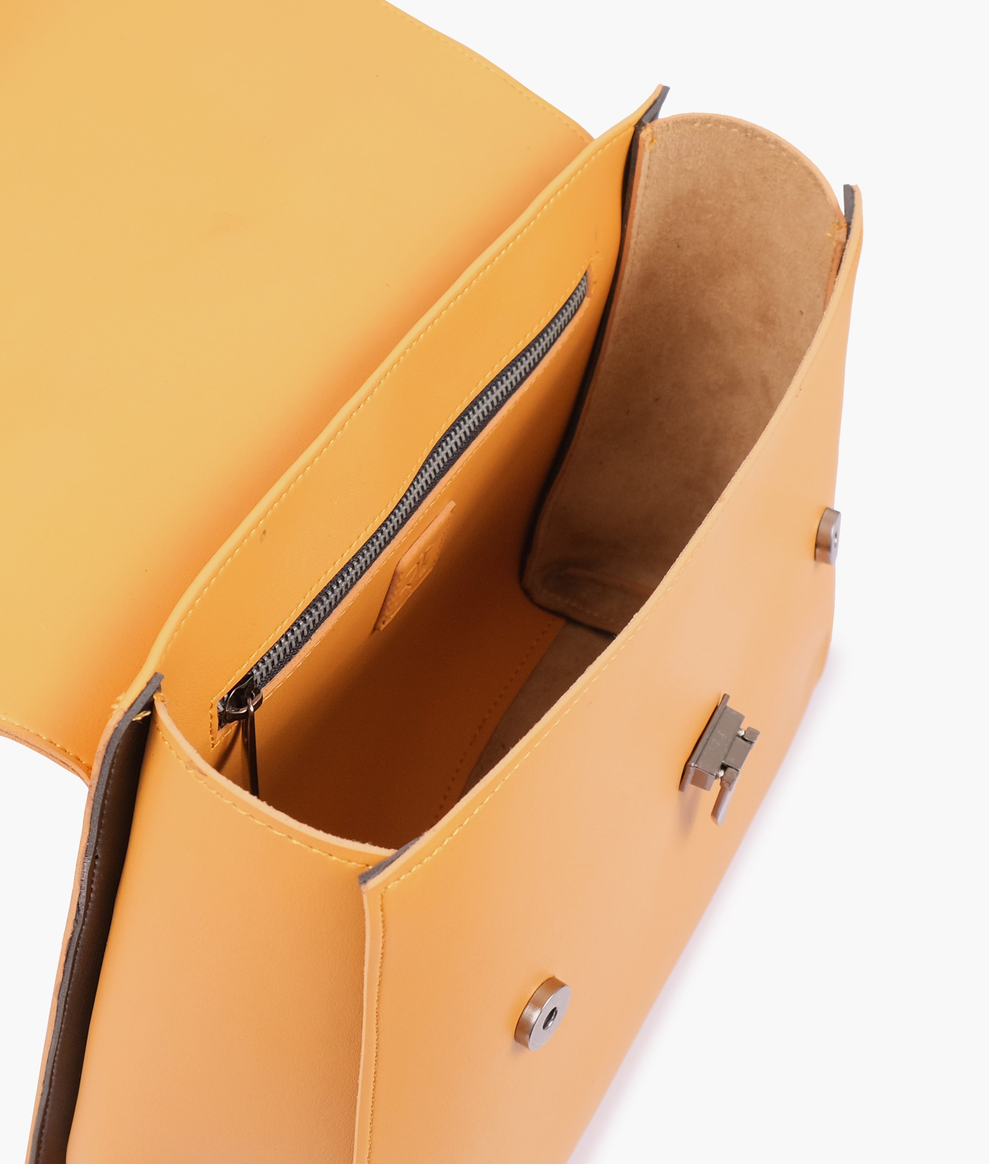 LumaVex - Mustard flap-over top-handle bag