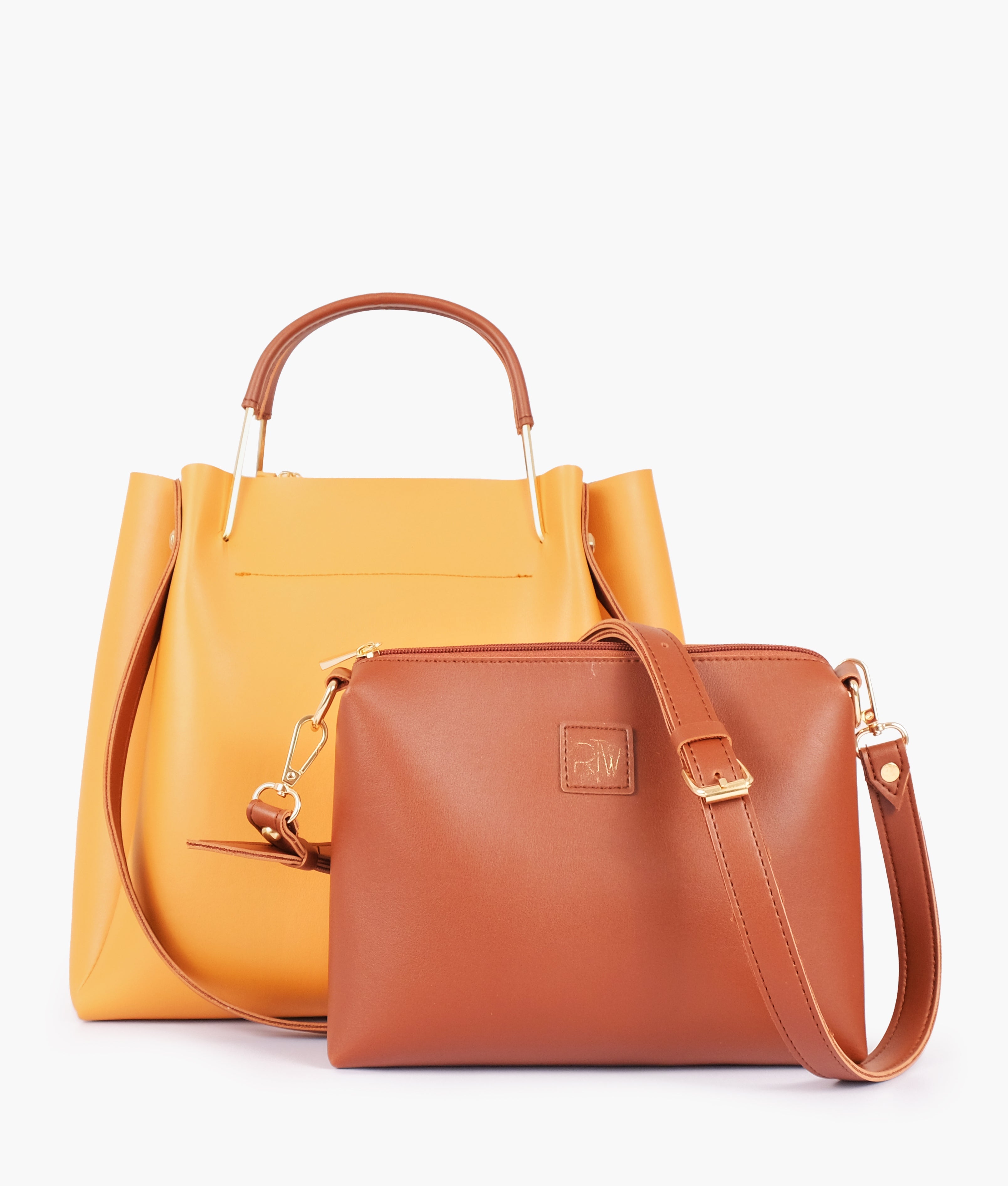 LumaVex - Mustard metal handle tote bag