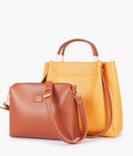 LumaVex - Mustard metal handle tote bag