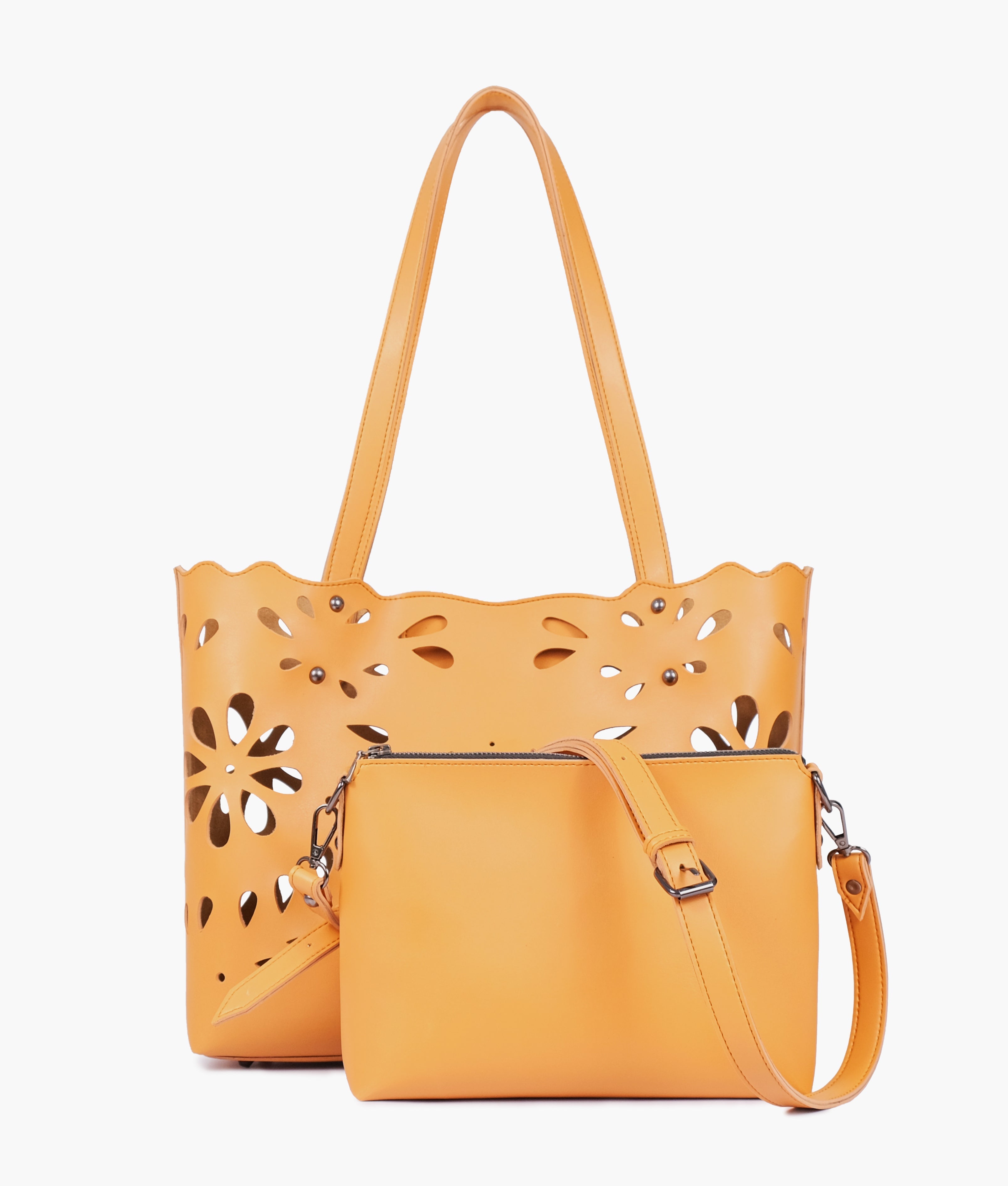 LumaVex - Mustard two-piece floral tote