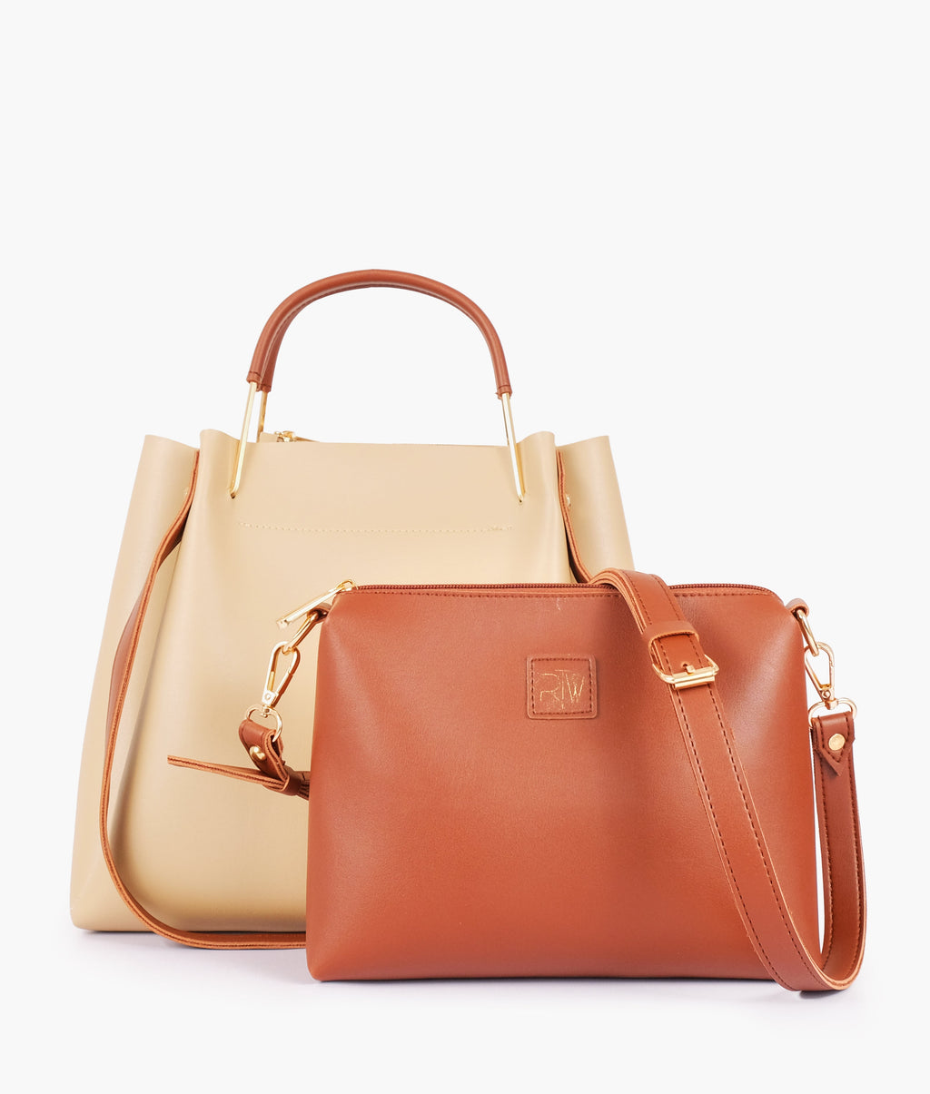 LumaVex - Off-white metal handle tote bag