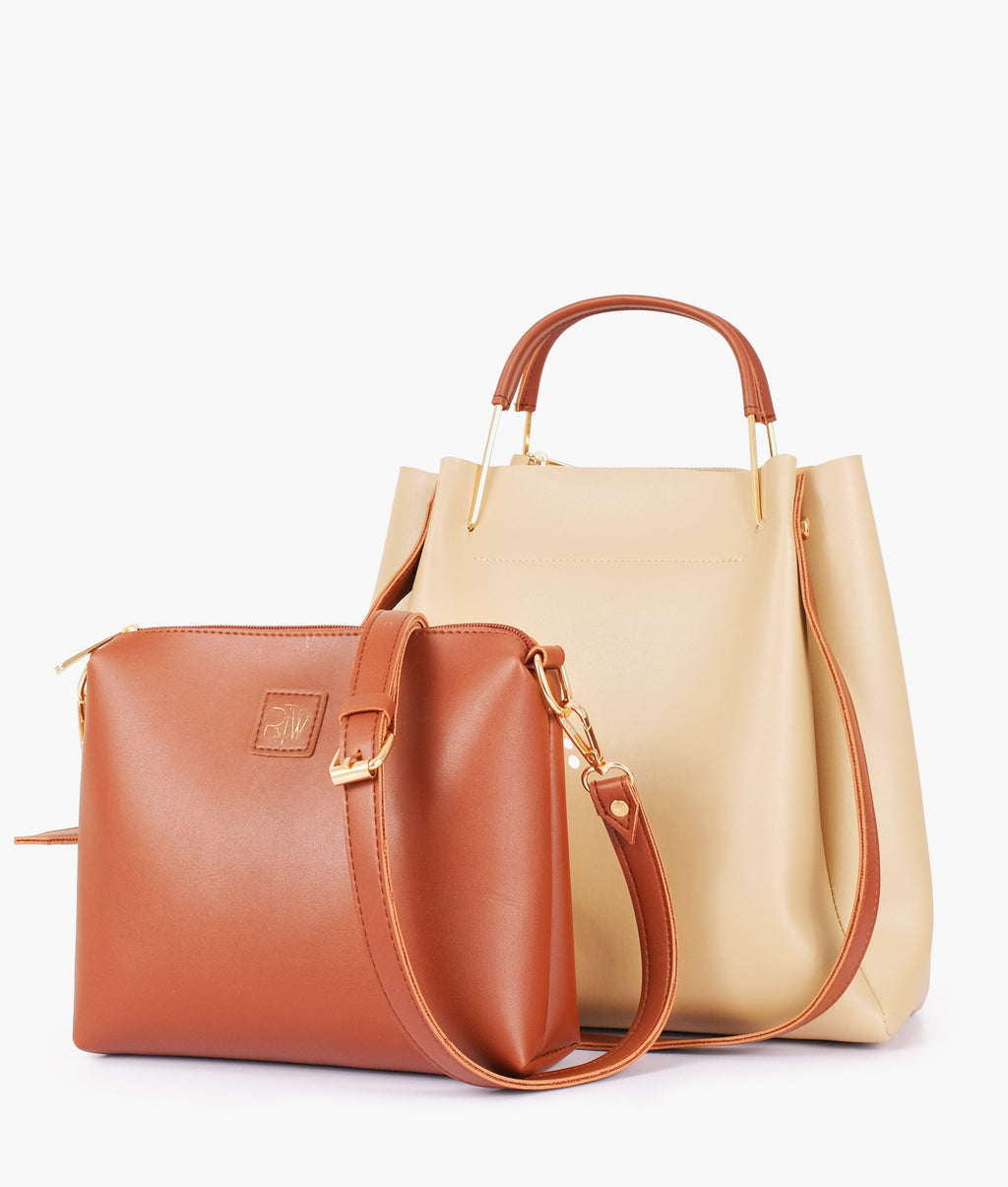 LumaVex - Off-white metal handle tote bag