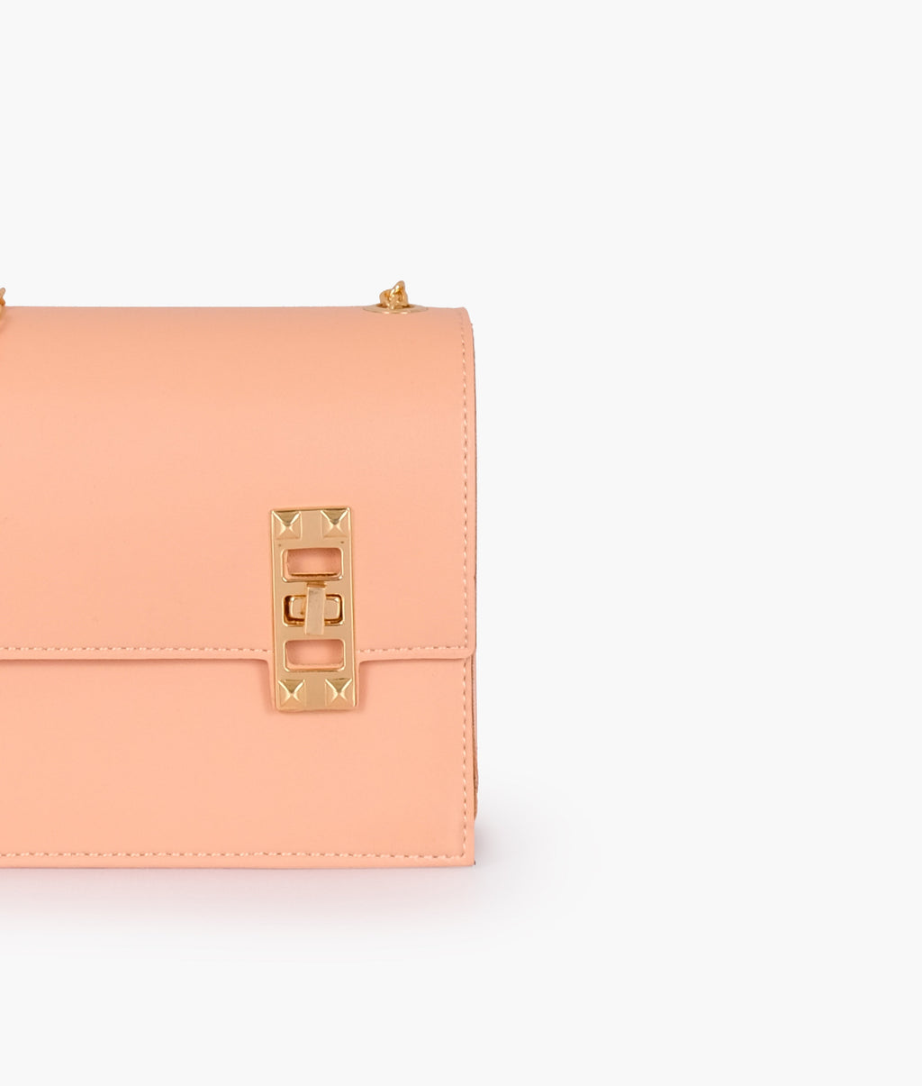 LumaVex - Peach chain shoulder bag with twist lock