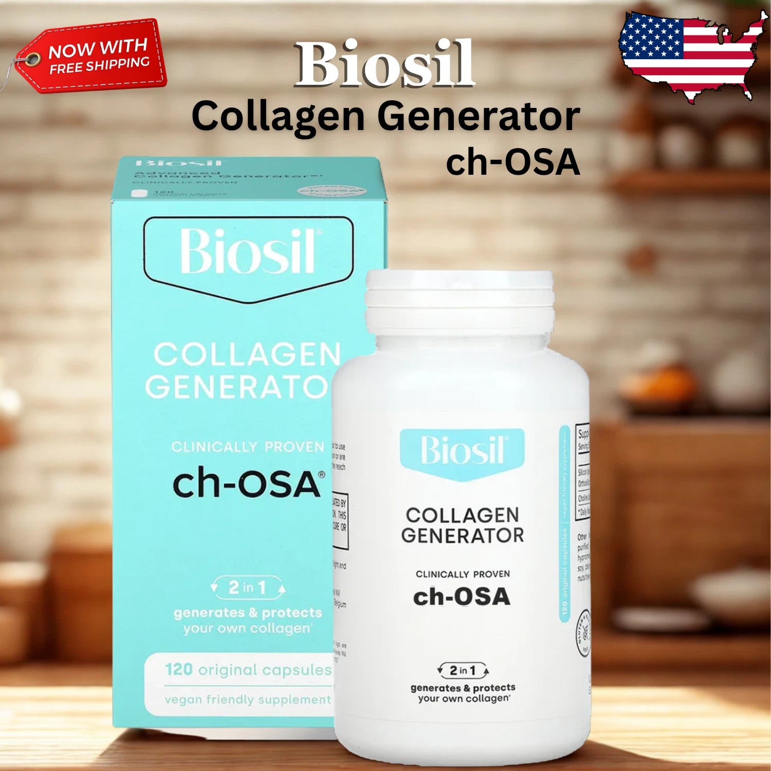 Collagen Boosting Beauty Capsules – Hair, Skin & Nail Support Complex (120 Capsules)