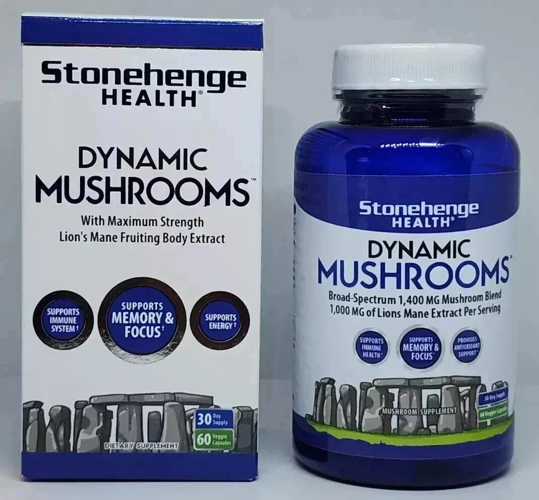 Premium Mushroom Complex Capsules – Daily Wellness & Immune Support Blend | Plant-Based Formula | 60 Veggie Capsules