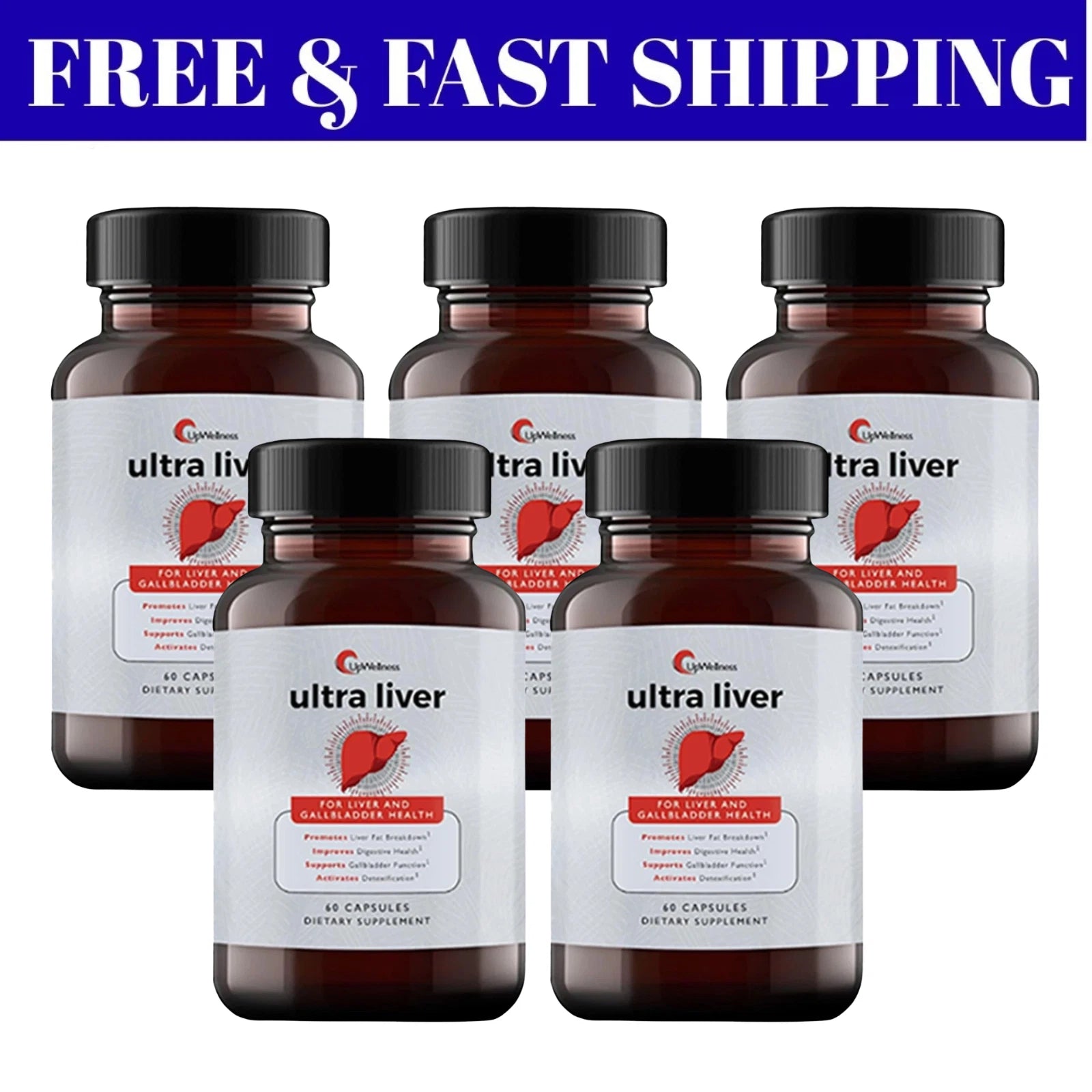 Advanced Liver Detox & Gallbladder Support Capsules – Herbal Cleanse, Energy & Digestive Wellness Formula | 5-Pack Bundle