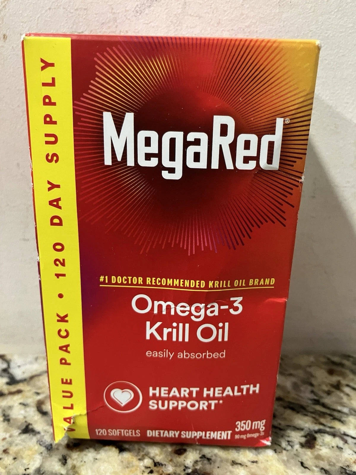 Omega-3 Krill Oil Softgels – Heart, Brain & Joint Support with High Absorption Formula (120 Softgels)