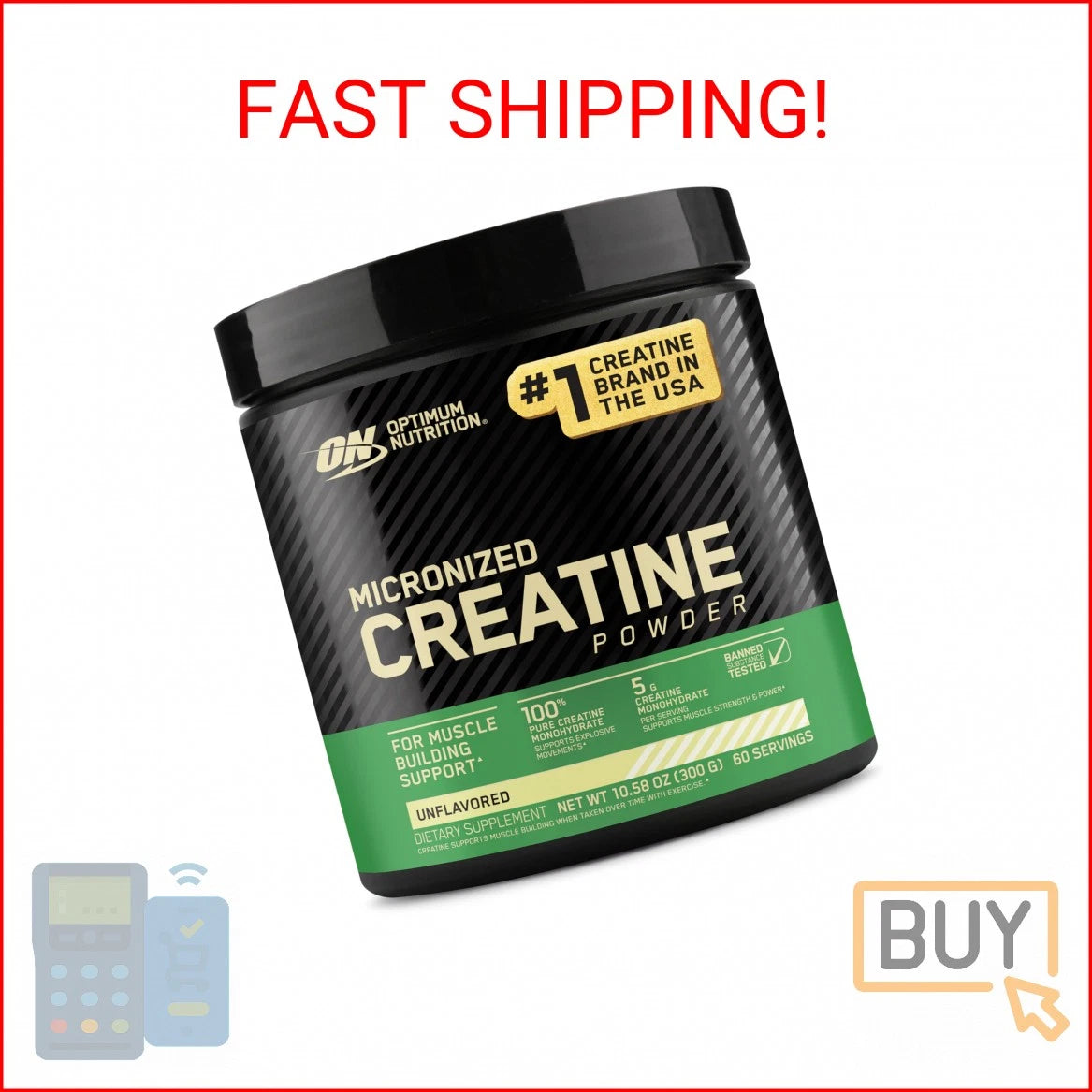 Pure Creatine Monohydrate Capsules – Muscle Strength, Power & Performance Support (300 Capsules)