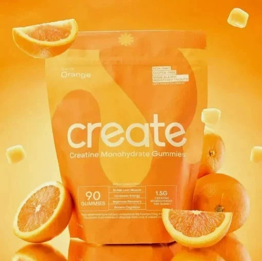Performance Creatine Gummies – Muscle Strength & Recovery Support – Creatine Monohydrate Chews, Orange Flavor (90 Gummies)