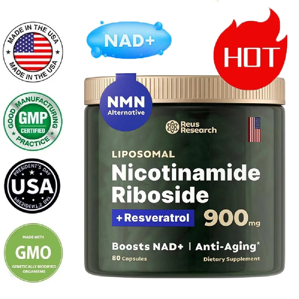 Liposomal NAD+ Boost Complex 900mg – Anti-Aging Energy & Cellular Renewal Capsules