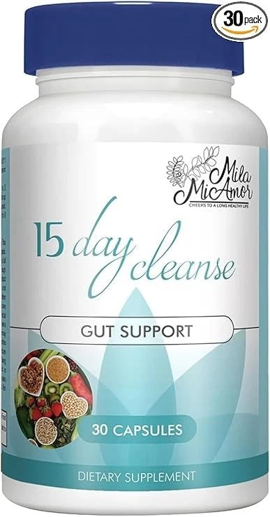 15-Day Gut & Colon Cleanse Capsules – Natural Detox, Bloating Relief & Digestive Support Formula